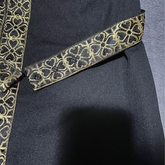 Vintage 1970s Caron Chicago Black/Gold Abaya Kaftan (RARE FIND) - Picture 4 of 7